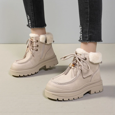 Ботинки женские зимние натуральная кожа бежевые YM040-2