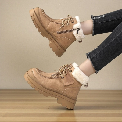 Ботинки женские зимние натуральная кожа песочные YM040-5