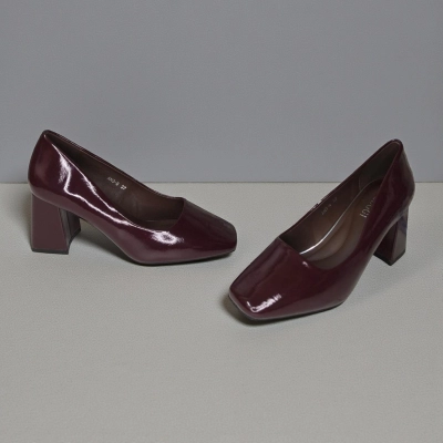 Туфли женские на каблуке искусственная лак кожа бордовые 12061 Туфли женские на каблуке искусственная лак кожа бордовые 12061