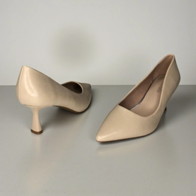 Туфли женские лодочки искусственная кожа бежевые 12074