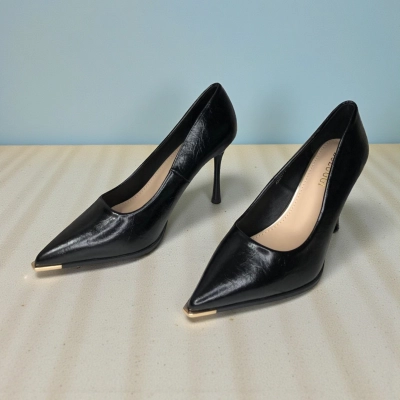 Туфли женские лодочки искусственная кожа черные 12084