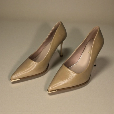 Туфли женские лодочки искусственная кожа кремовые 12086