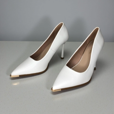 Туфли женские лодочки искусственная кожа белые 12087