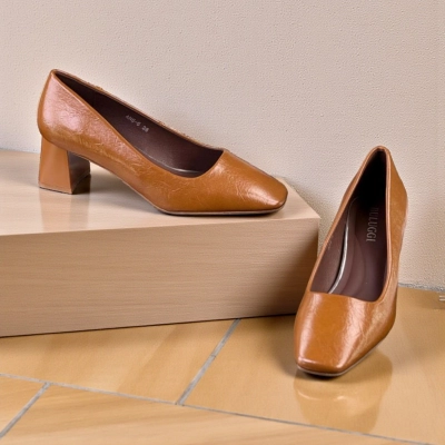 Туфли женские лодочки искусственная кожа кофейные 12090