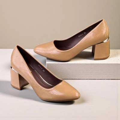 Туфли женские лодочки искусственная кожа капучино 12097