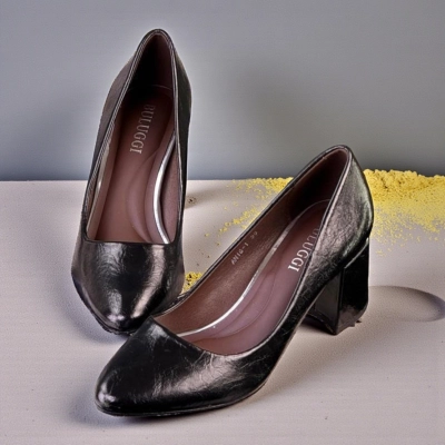 Туфли женские лодочки искусственная кожа черные 12101