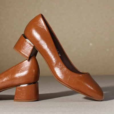 Туфли женские лодочки искусственная кожа кофейные 12105