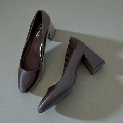 Туфли женские лодочки искусственная кожа шоколадные 12114