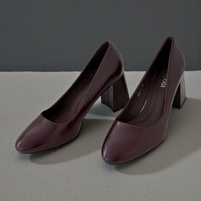 Туфли женские лодочки искусственная кожа баклажановые 12116