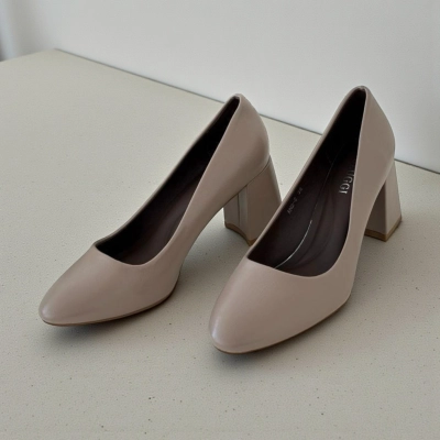 Туфли женские лодочки искусственная кожа капучино 12118