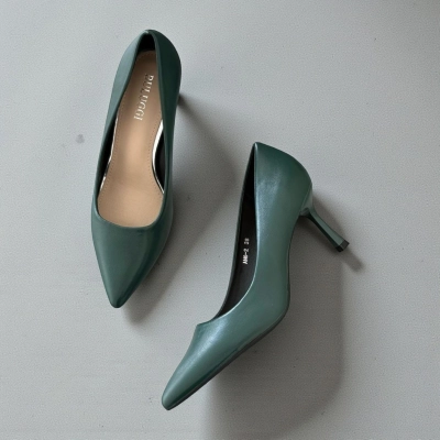 Туфли женские лодочки искусственная кожа бирюзовые 12121