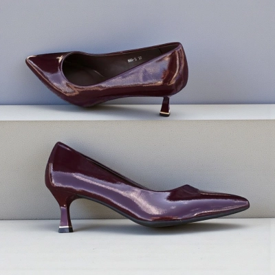 Туфли женские лодочки искусственная лак кожа бордовые 12156 Туфли женские лодочки искусственная лак кожа бордовые 12156