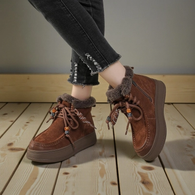 Ботинки женские зимние натуральная кожа коричневые YM067-3 Ботинки женские зимние натуральная кожа коричневые YM067-3