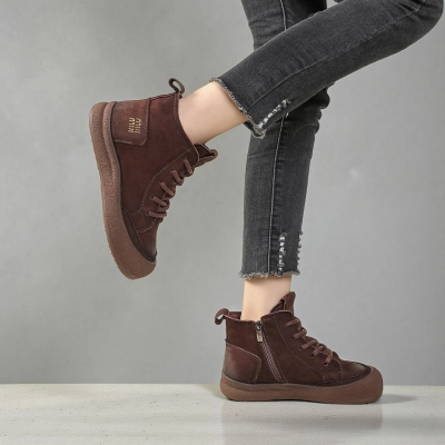 Ботинки женские зимние натуральная кожа шоколадные YZM071-2 Ботинки женские зимние натуральная кожа шоколадные YZM071-2