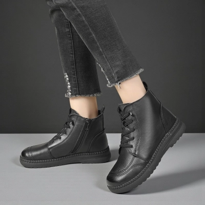 Ботинки женские зимние натуральная кожа черные YM121-1 Ботинки женские зимние натуральная кожа черные YM121-1