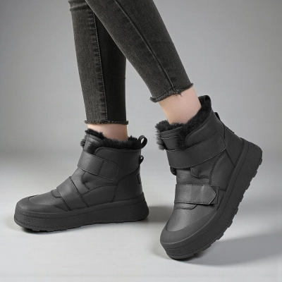 Ботинки женские зимние натуральная кожа черные YM070-7 Ботинки женские зимние натуральная кожа черные YM070-7