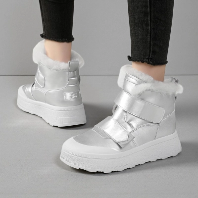 Ботинки женские зимние натуральная кожа серебристые YM070-6 Ботинки женские зимние натуральная кожа серебристые YM070-6