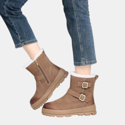 Ботинки женские зимние натуральная кожа коричневые YM016-2