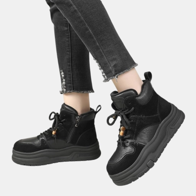 Ботинки женские зимние натуральная кожа черные YM126-1