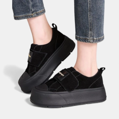 Полуботинки женские натуральная кожа черные D001-5