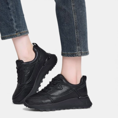 Кроссовки женские натуральная кожа черные YD033-1 Кроссовки женские натуральная кожа черные YD033-1