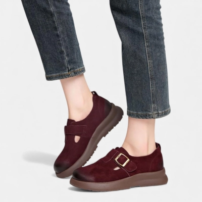 Полуботинки женские натуральная кожа бордовые D015-2 Полуботинки женские натуральная кожа бордовые D015-2