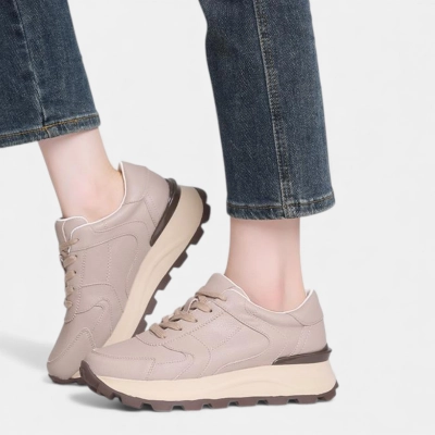 Кроссовки женские натуральная кожа капучино YD038-3 Кроссовки женские натуральная кожа капучино YD038-3