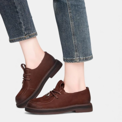 Полуботинки женские натуральная кожа коричневые D010-2 Полуботинки женские натуральная кожа коричневые D010-2