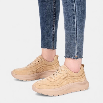 Кроссовки женские натуральная с замшей бежевые Y240-4 Кроссовки женские натуральная с замшей бежевые Y240-4