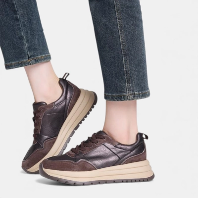 Кроссовки женские натуральная замша кожа шоколадные YD050-2 Кроссовки женские натуральная замша кожа шоколадные YD050-2