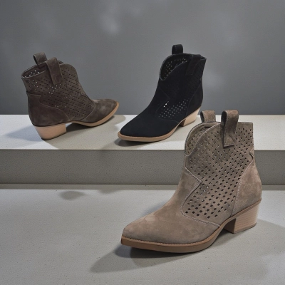 Казаки женские летние MOMOTARI натуральная замша PC09