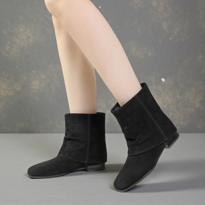 Полусапоги женские демисезонные Paolo Moro натуральная замша черные GD161-3