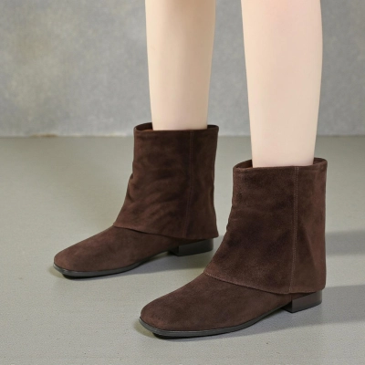 Полусапоги женские демисезонные MadiaMara натуральная замша коричневые GD161-4