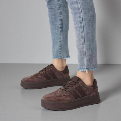 Кроссовки женские Paolo Moro натуральная замша коричневые B622-15