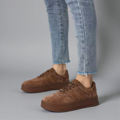 Кроссовки женские Paolo Moro натуральная замша коричневые B622-9