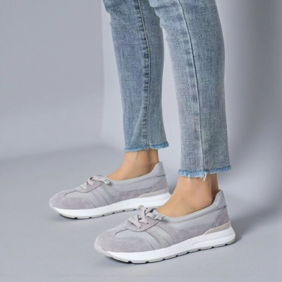 Кроссовки женские Paolo Moro натуральная кожа серые B627-7