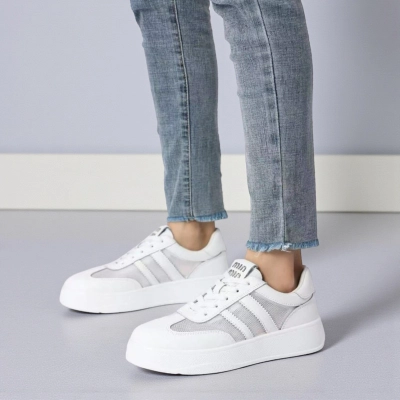 Кроссовки женские летние Paolo Moro натуральная кожа белые B621-1