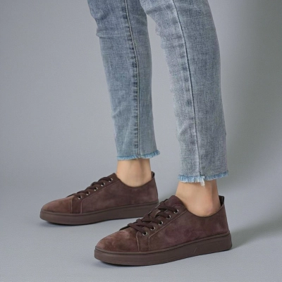 Кроссовки женские Paolo Moro натуральная замша шоколадные B620-15