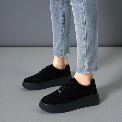 Кроссовки женские Paolo Moro натуральная замша черные B451-13