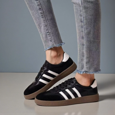 Кроссовки женские Paolo Moro натуральная кожа черные B439-3