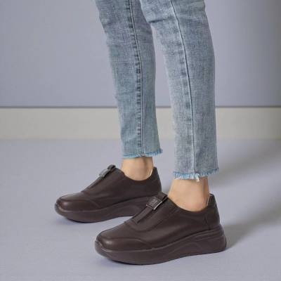 Кроссовки женские Paolo Moro натуральная кожа шоколадные B614-15