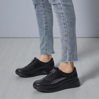 Кроссовки женские Paolo Moro натуральная кожа черные B614-3