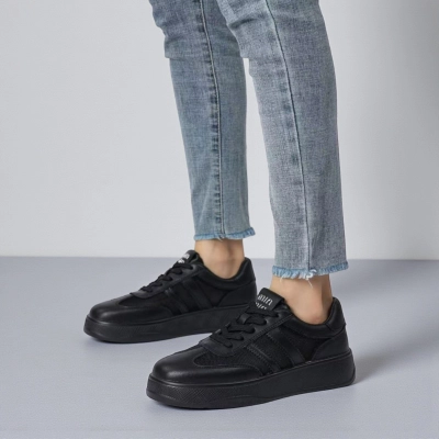 Кроссовки женские летние Paolo Moro натуральная кожа черные B621-3