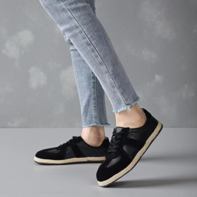 Кроссовки женские Paolo Moro натуральная кожа с замшей черные Y257-4