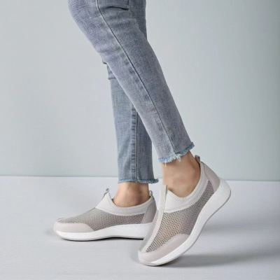 Кроссовки женские летние натуральная кожа бежевые Y273-2