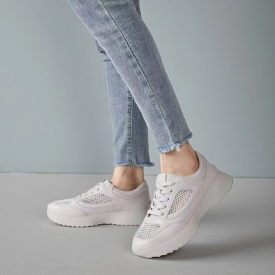 Кроссовки женские летние натуральная кожа бежевые Y262-2