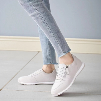 Кроссовки женские натуральная кожа бежевые Y255-2