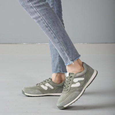 Кроссовки женские натуральная замша хаки Y287-3