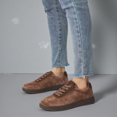 Кроссовки женские натуральная замша коричневые B592-11