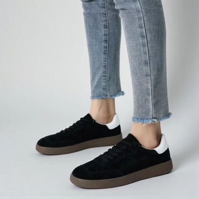 Кроссовки женские натуральная замша черные B491-3